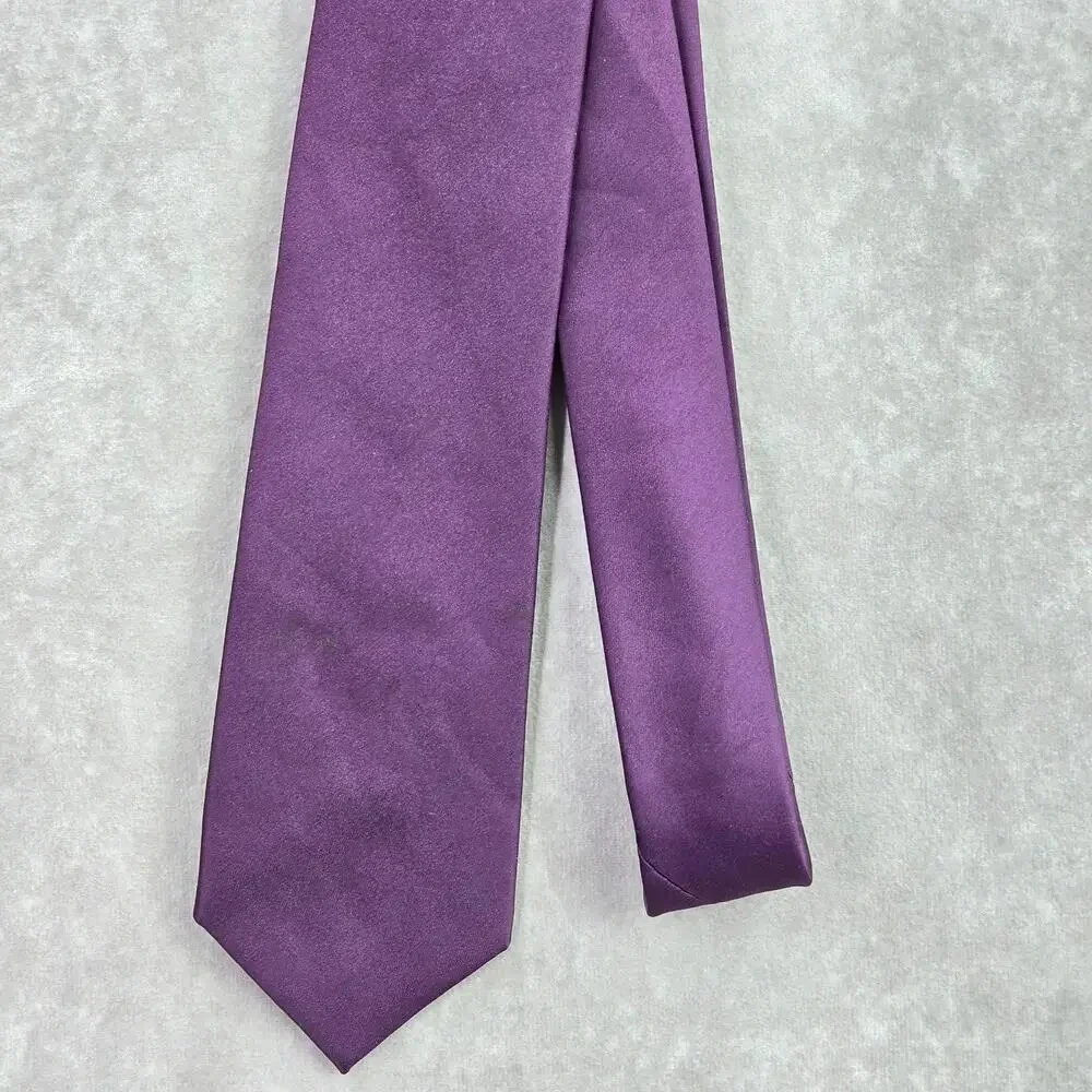 Croft & Barrow Solid Purple Executive Party Fathers Day Polyester Men's Neck Tie